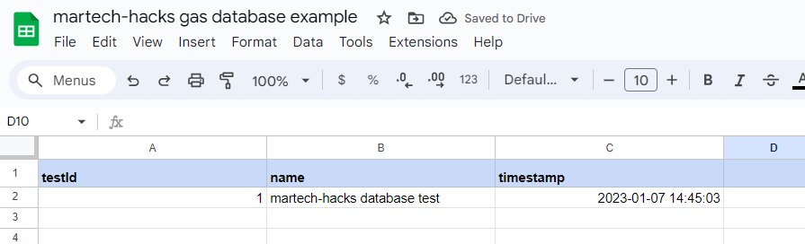 google app script database screenshot