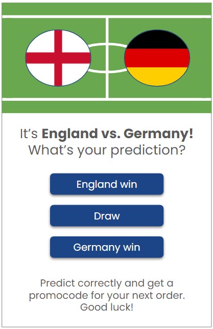 football prediction in-app message