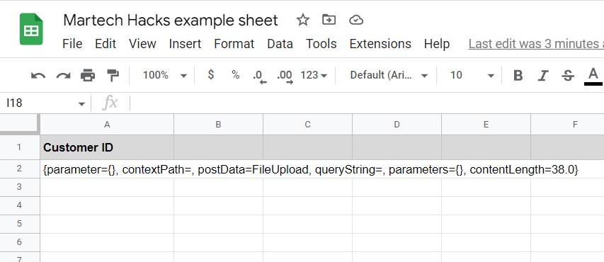 Adding data to the Google Sheet