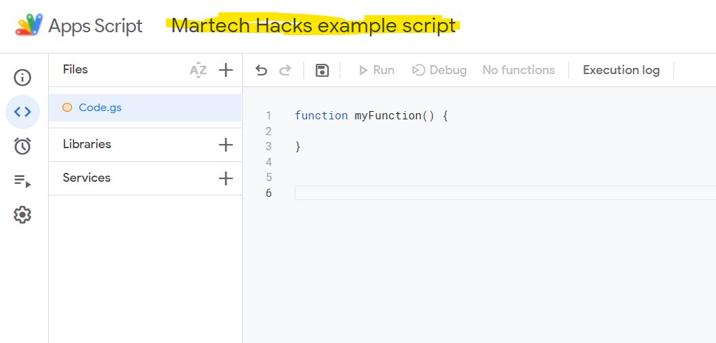 Google app scripts function view